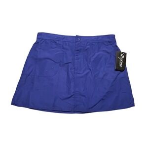 Maxine of Hollywood Blue Solid Woven Board Skirt Size 14 Swim Cover Up
